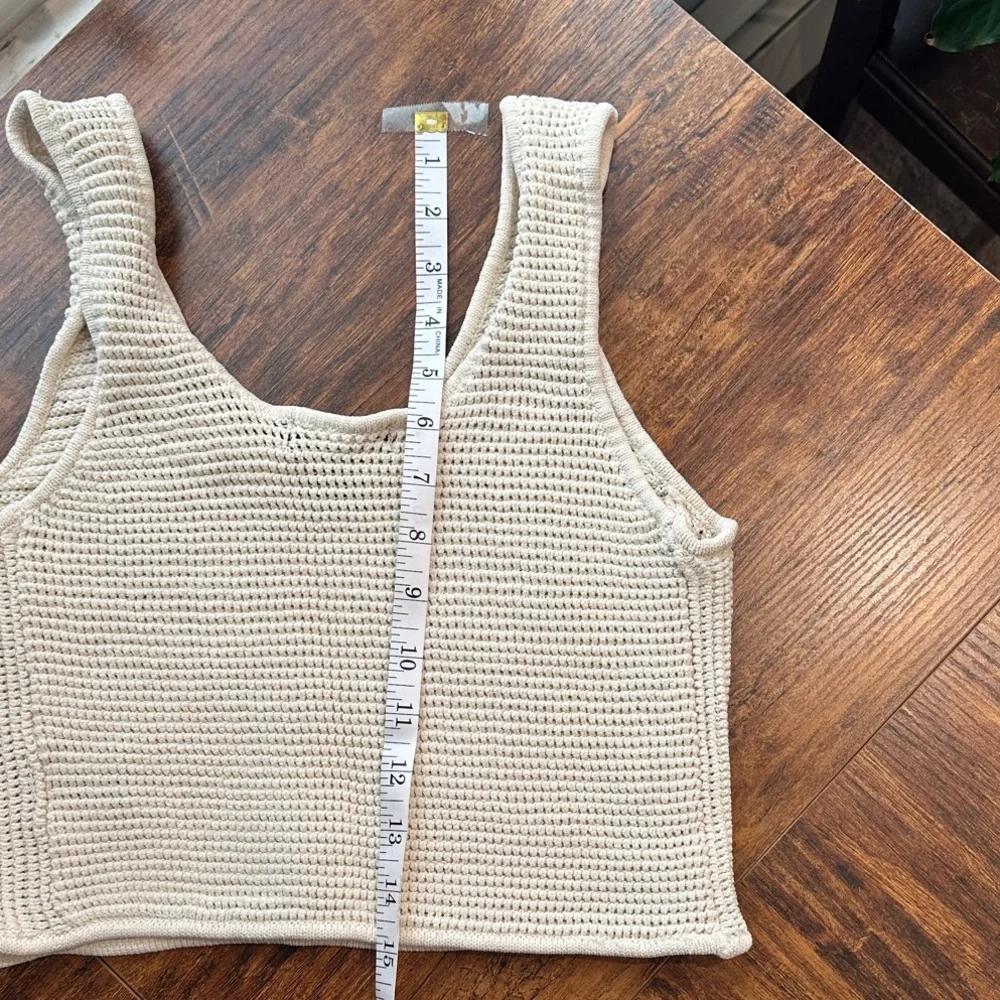 House of Harlow 1960 Ivory Knit Crop Top- Small - tank top- stretch - Picture 7 of 10